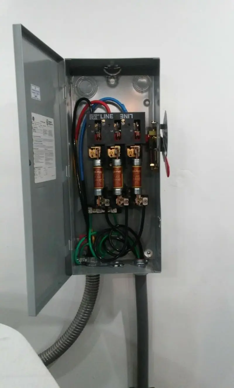 Three-phase disconnect switch installed for Electrical Wiring & Rewiring in Eden